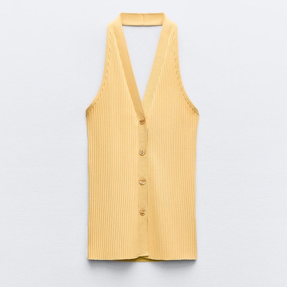 ZARA RIBBED HALTER VEST - Picture 2 of 4